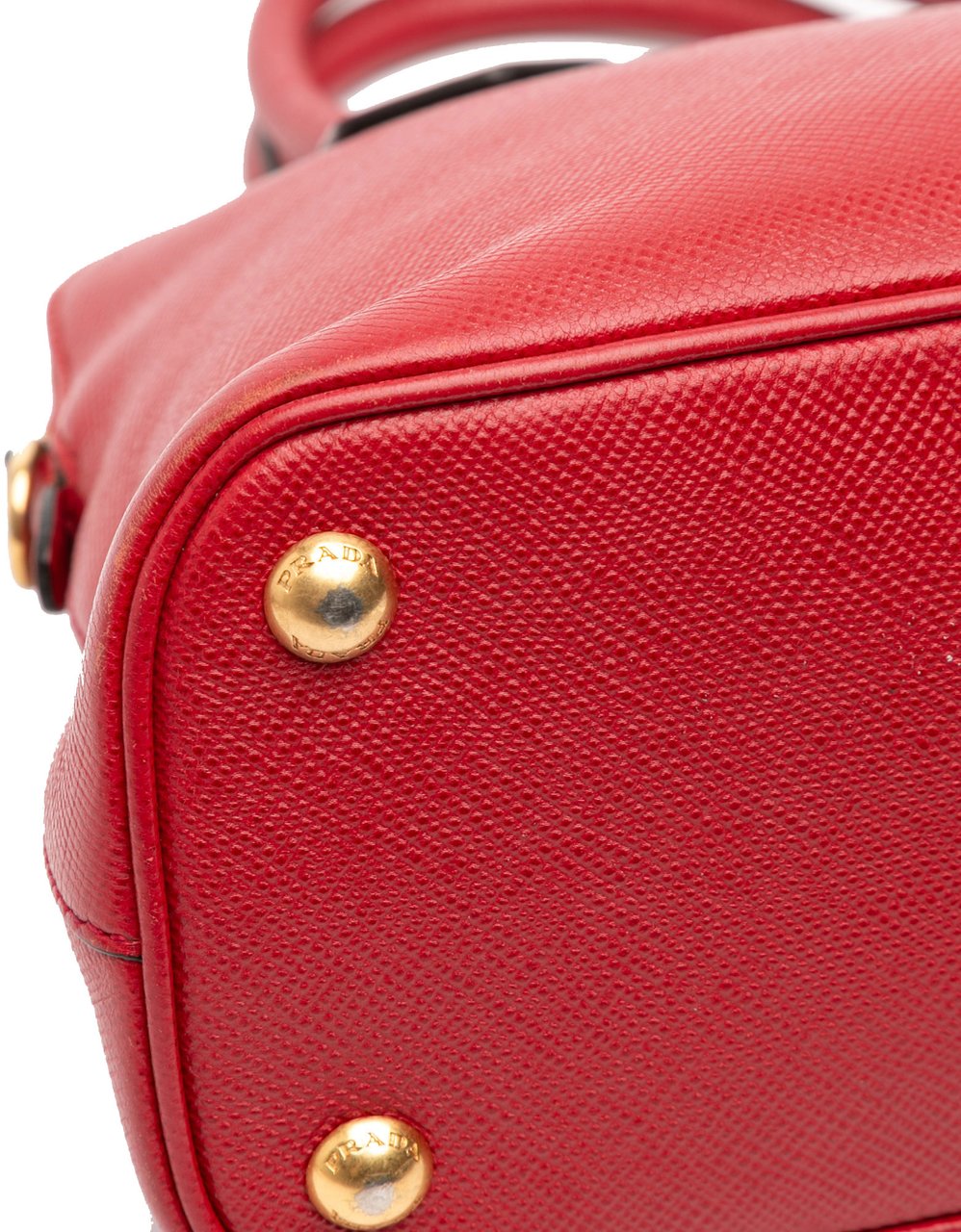 Prada Medium Saffiano Dome Satchel Rood