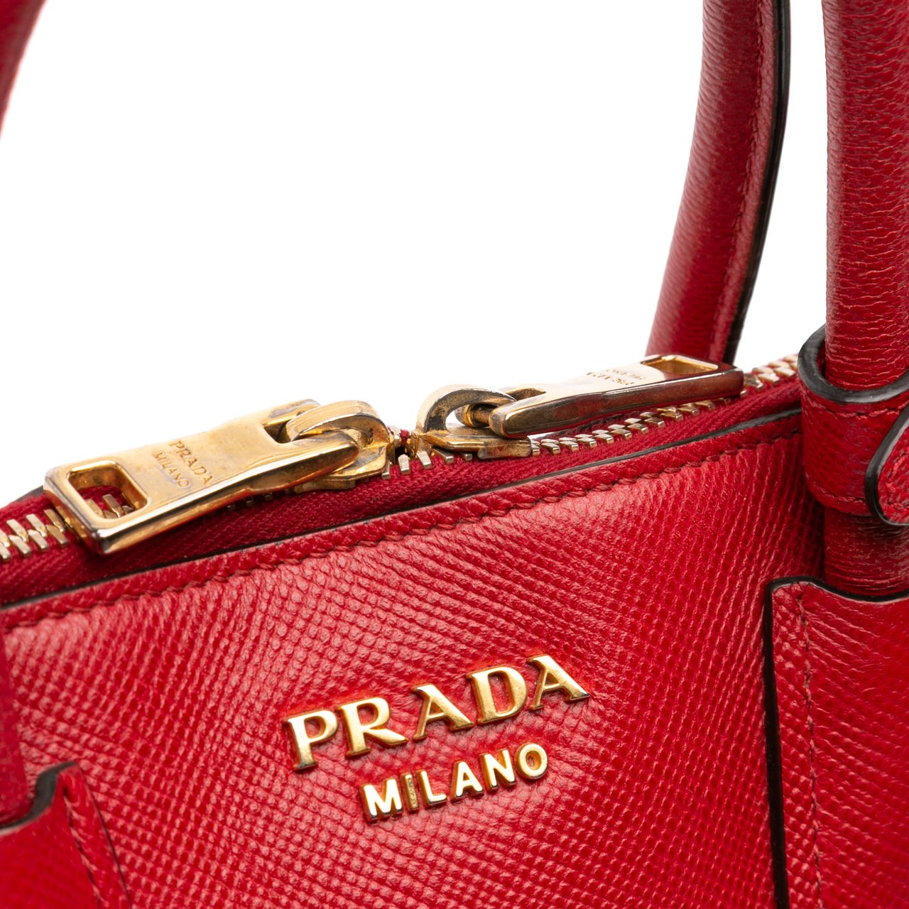 Prada Medium Saffiano Dome Satchel Rood