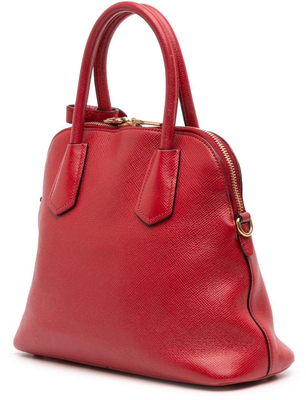 Prada Medium Saffiano Dome Satchel Rood