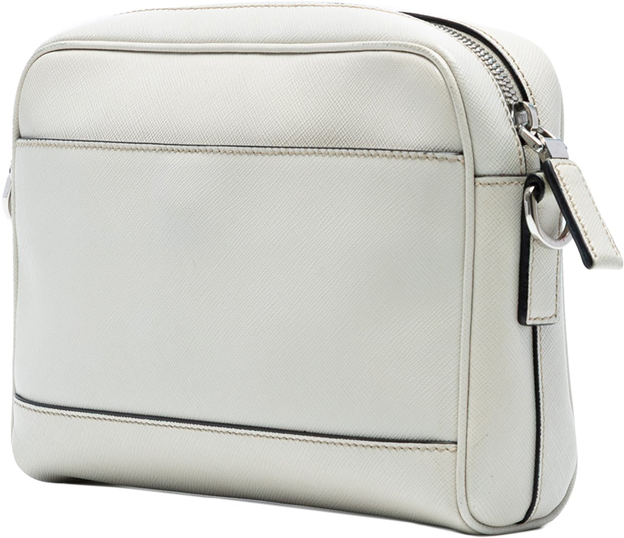 Prada Saffiano Travel Triangle Wristlet Crossbody Wit