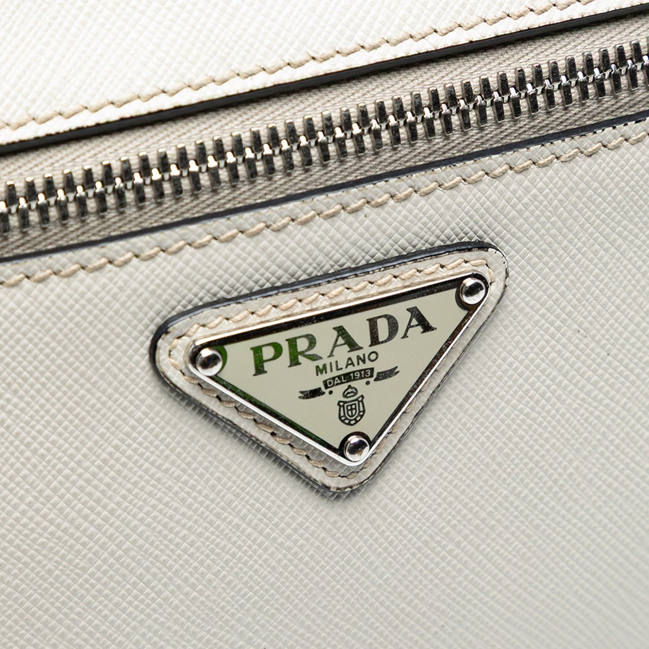 Prada Saffiano Travel Triangle Wristlet Crossbody Wit