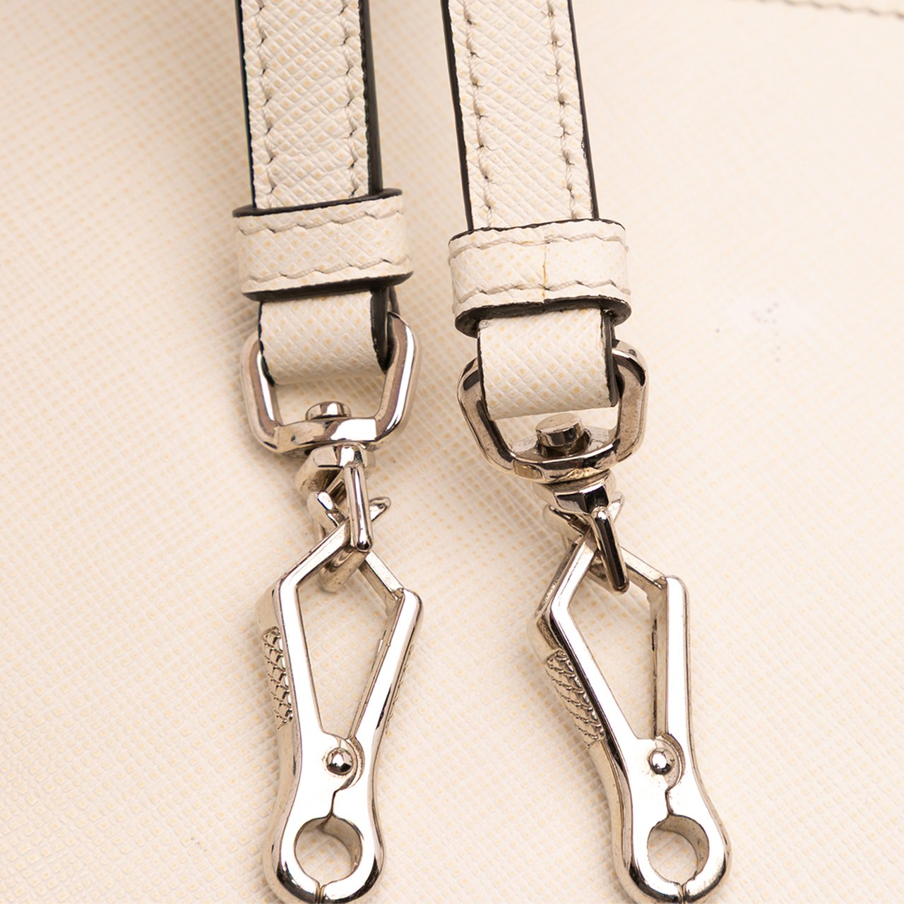 Prada Saffiano Lux Arcade Satchel Wit