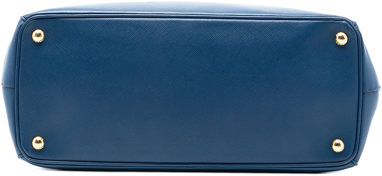 Prada Large Saffiano Lux Galleria Double Zip Tote Blauw