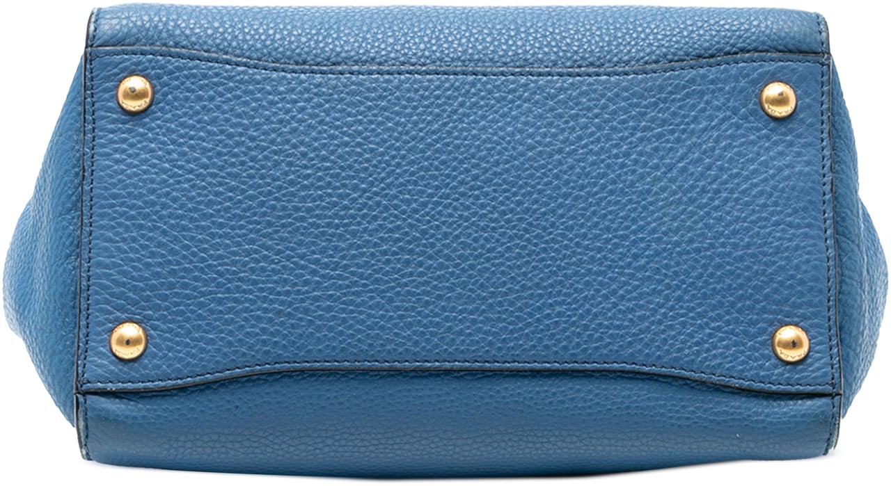 Prada Vitello Daino Sound Lock Satchel Blauw