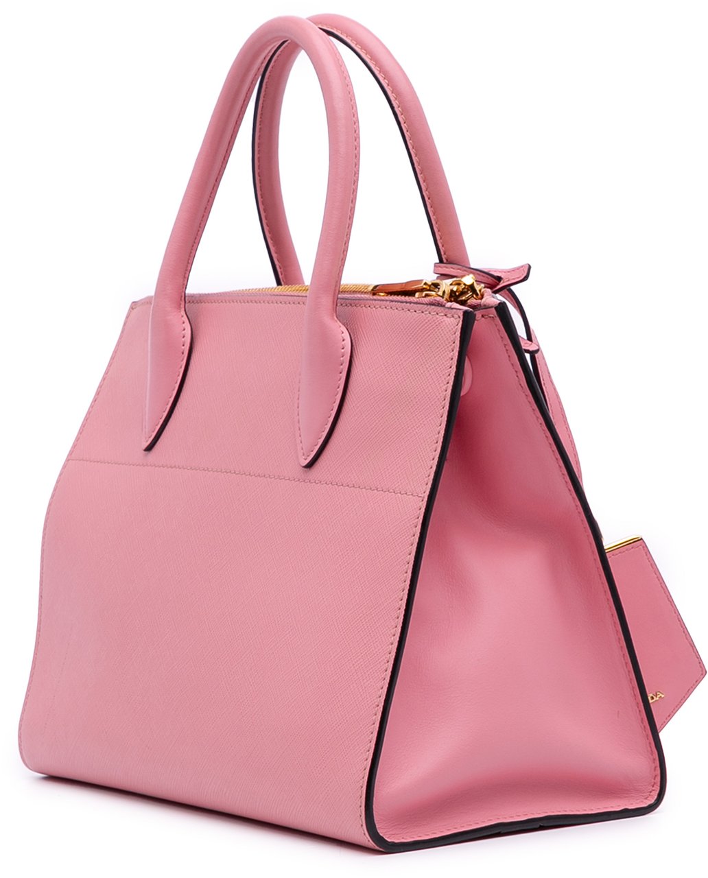 Prada City Calf Trimmed Saffiano Greche Paradigme Bag Roze