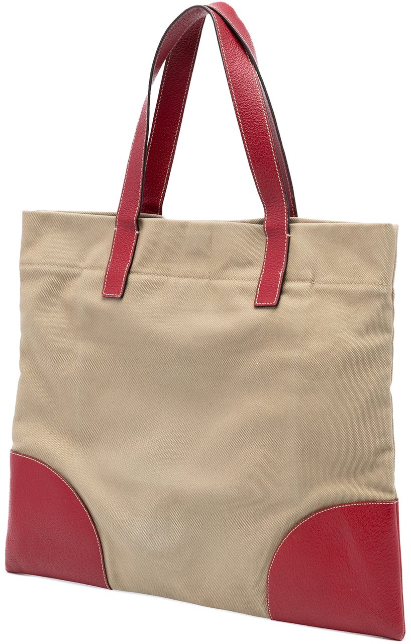 Prada Cinghiale Trimmed Canapa Tote Bruin