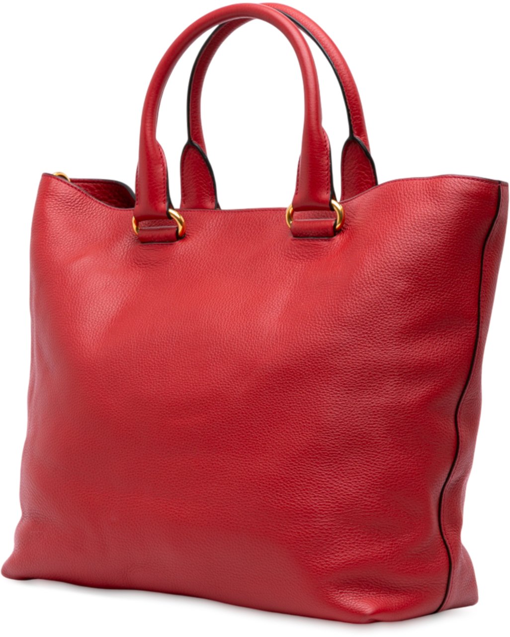 Prada Vitello Daino Open Convertible Tote Rood