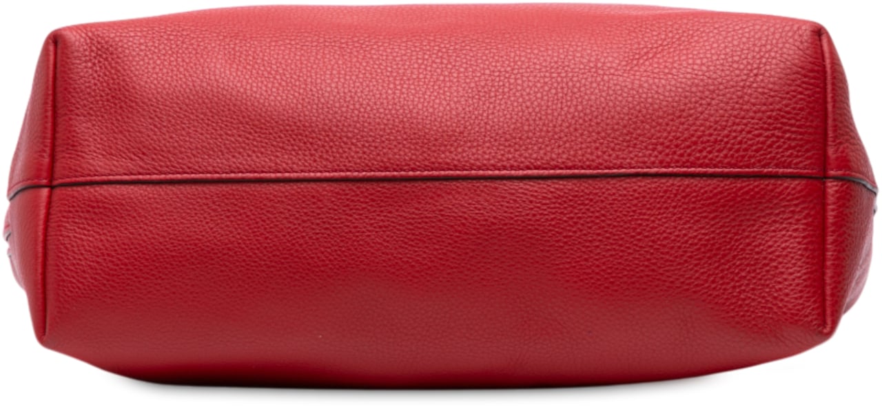 Prada Vitello Daino Open Convertible Tote Rood