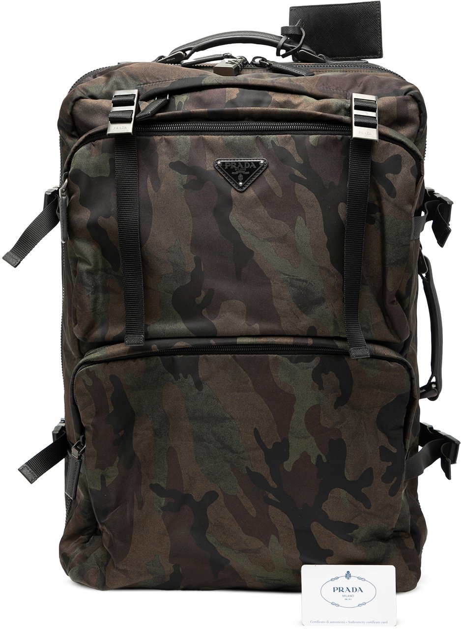 Prada Tessuto Camouflage Trolley Bruin