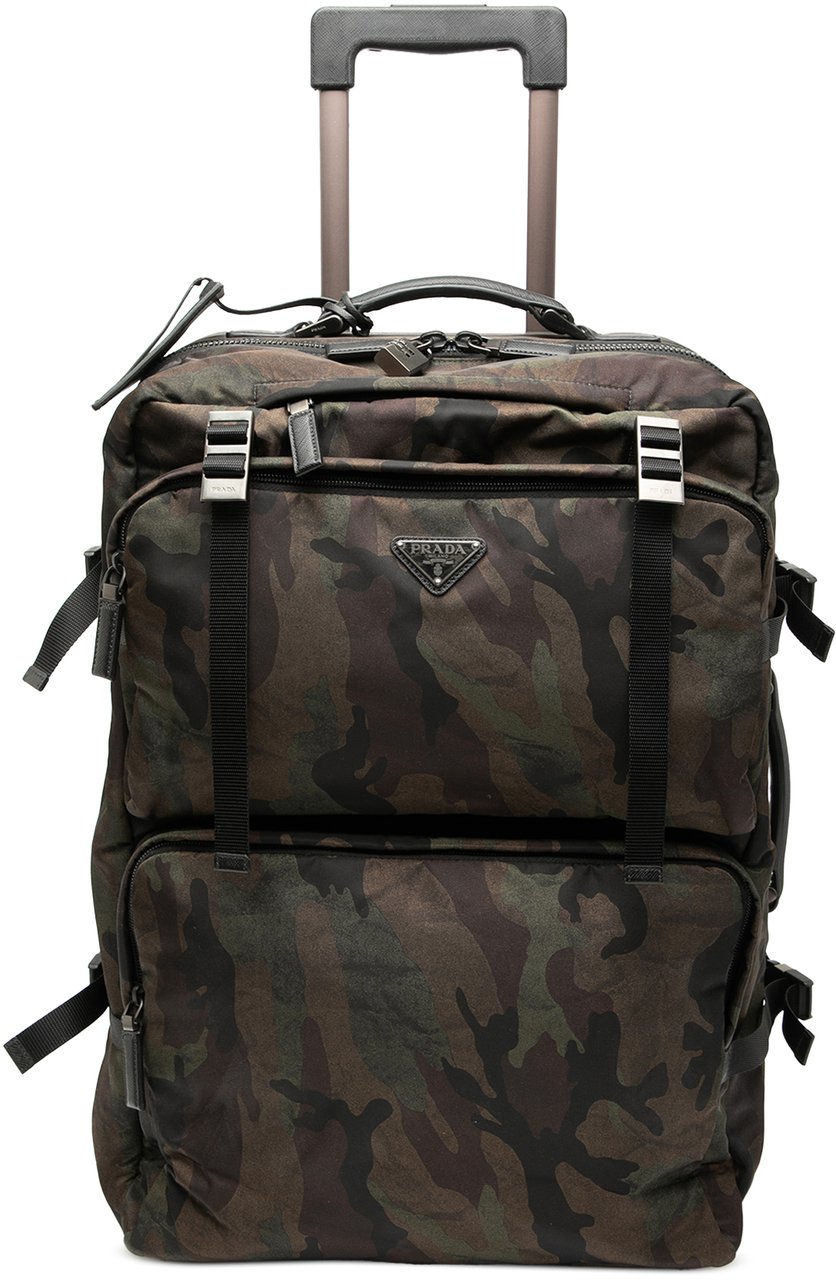 Prada Tessuto Camouflage Trolley Bruin