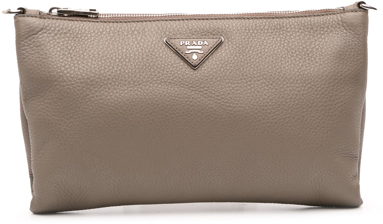 Prada Vitello Daino Crossbody Bruin