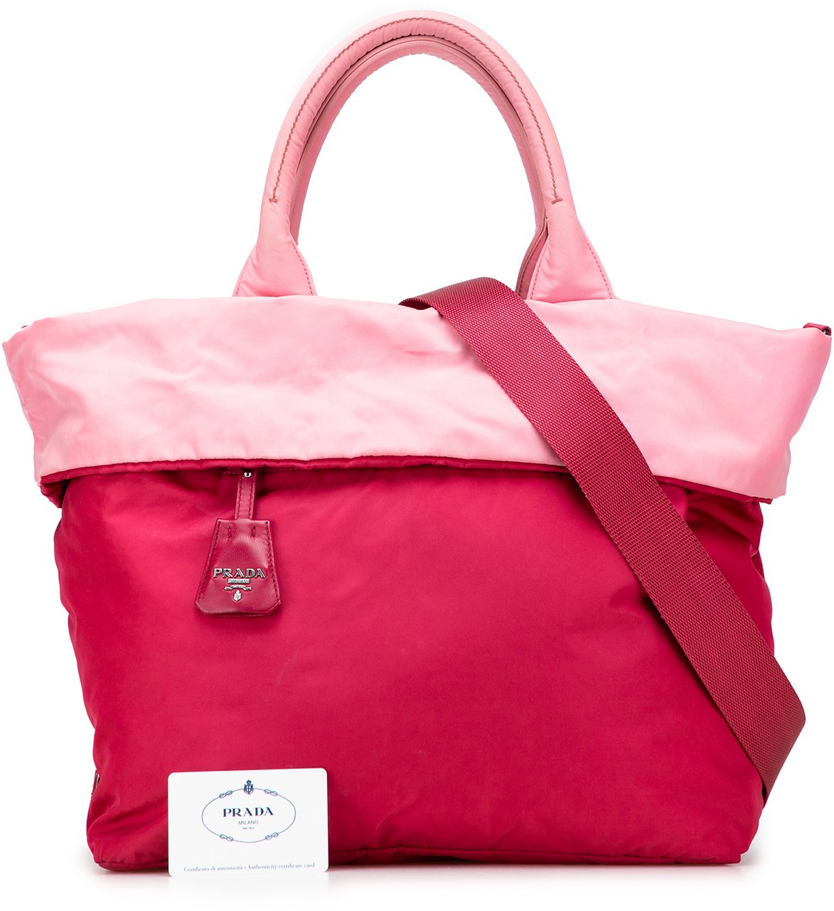 Prada Tessuto Reversible Satchel Roze