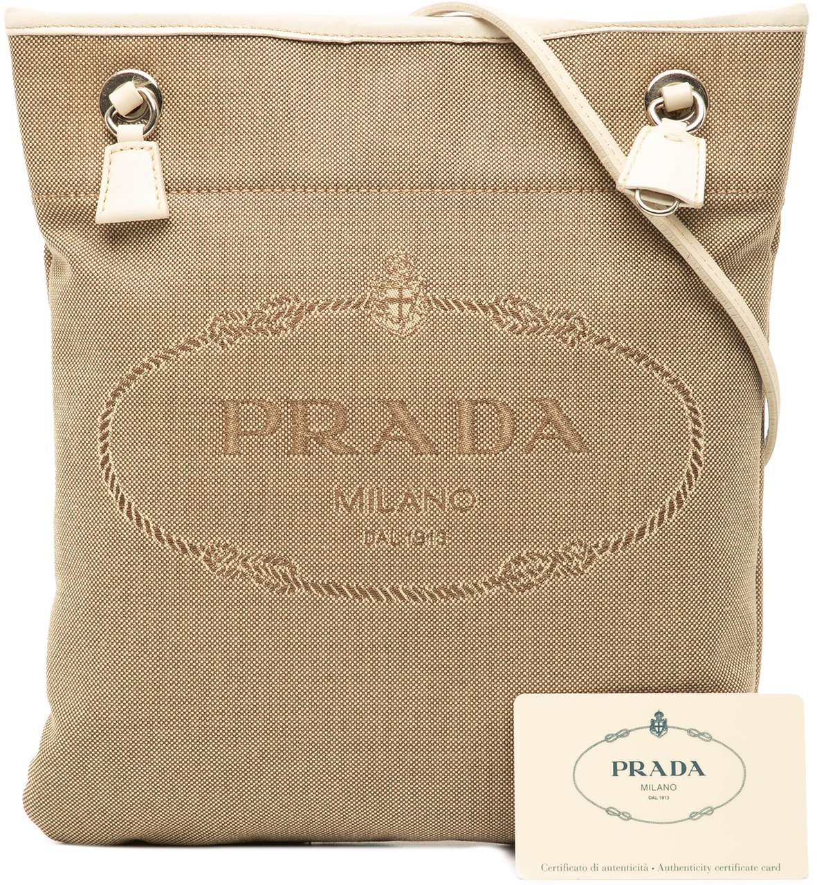 Prada Canvas Canapa Logo Crossbody Bruin