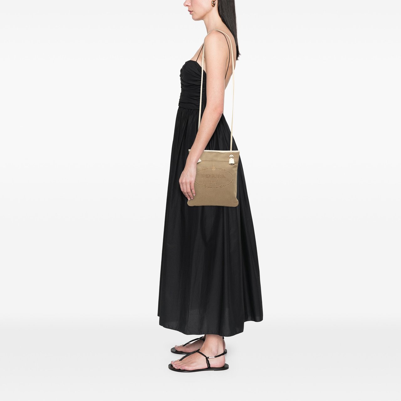 Prada Canvas Canapa Logo Crossbody Bruin