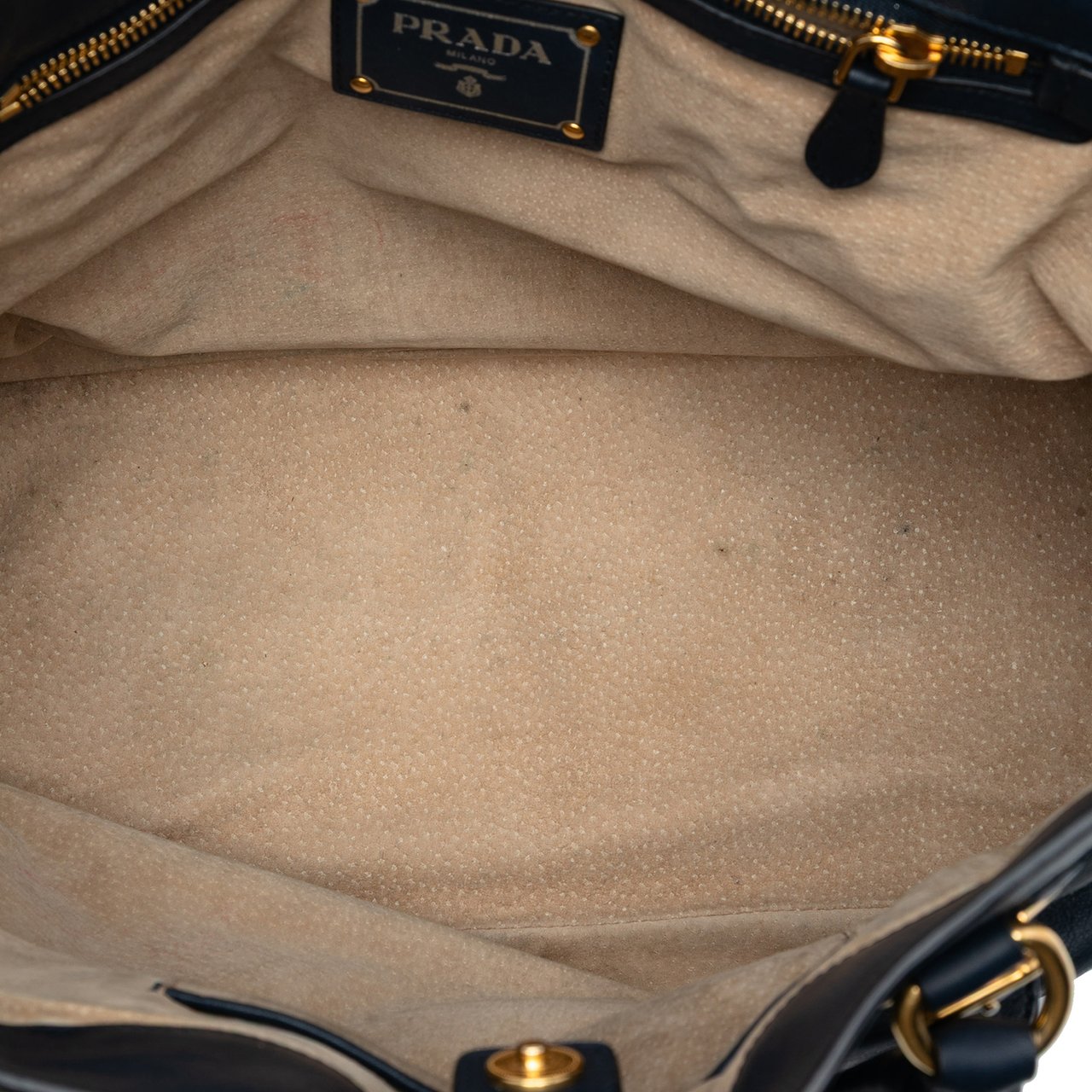 Prada Soft Calfskin Open Convertible Shopping Tote Blauw