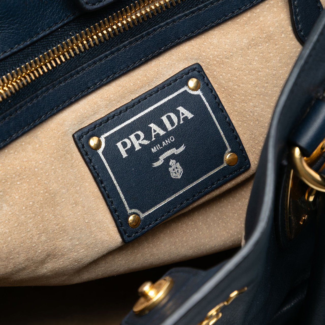 Prada Soft Calfskin Open Convertible Shopping Tote Blauw