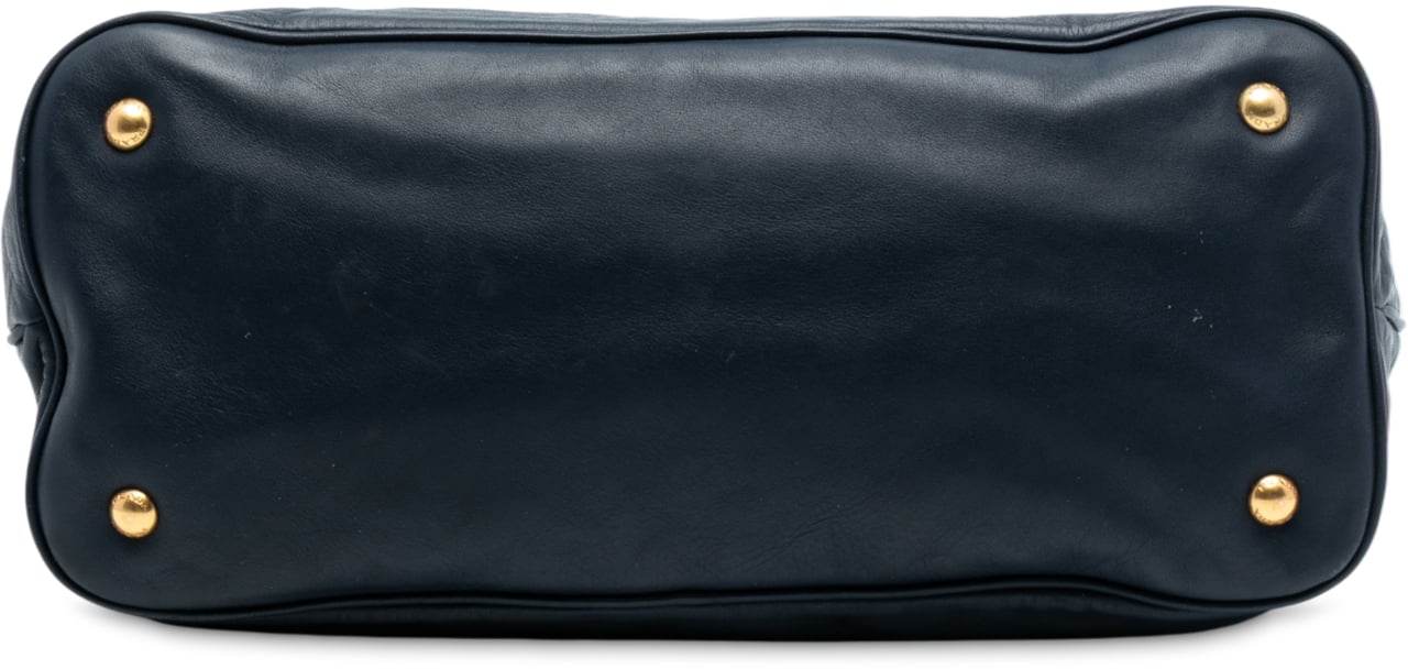 Prada Soft Calfskin Open Convertible Shopping Tote Blauw