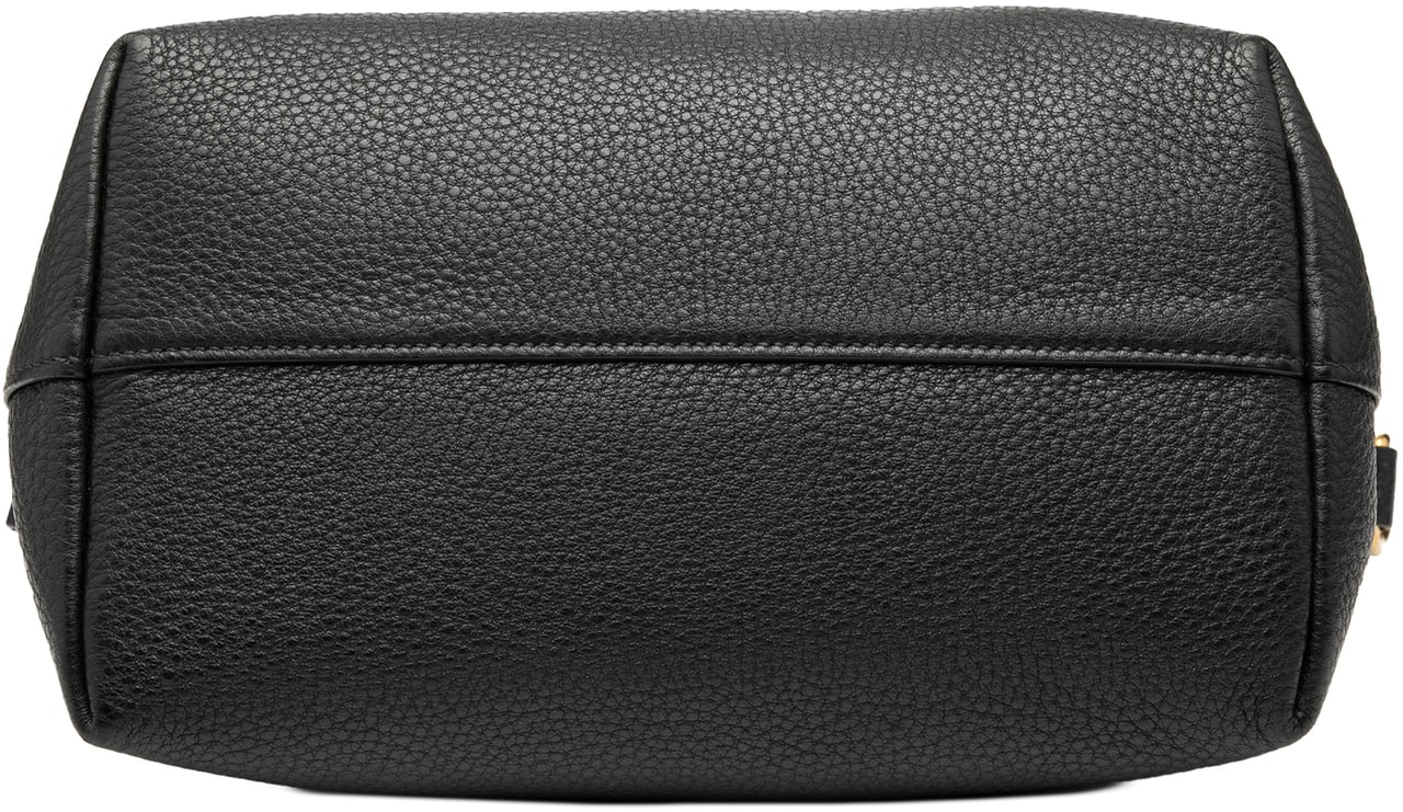 Prada Vitello Daino Zip Top Satchel Zwart