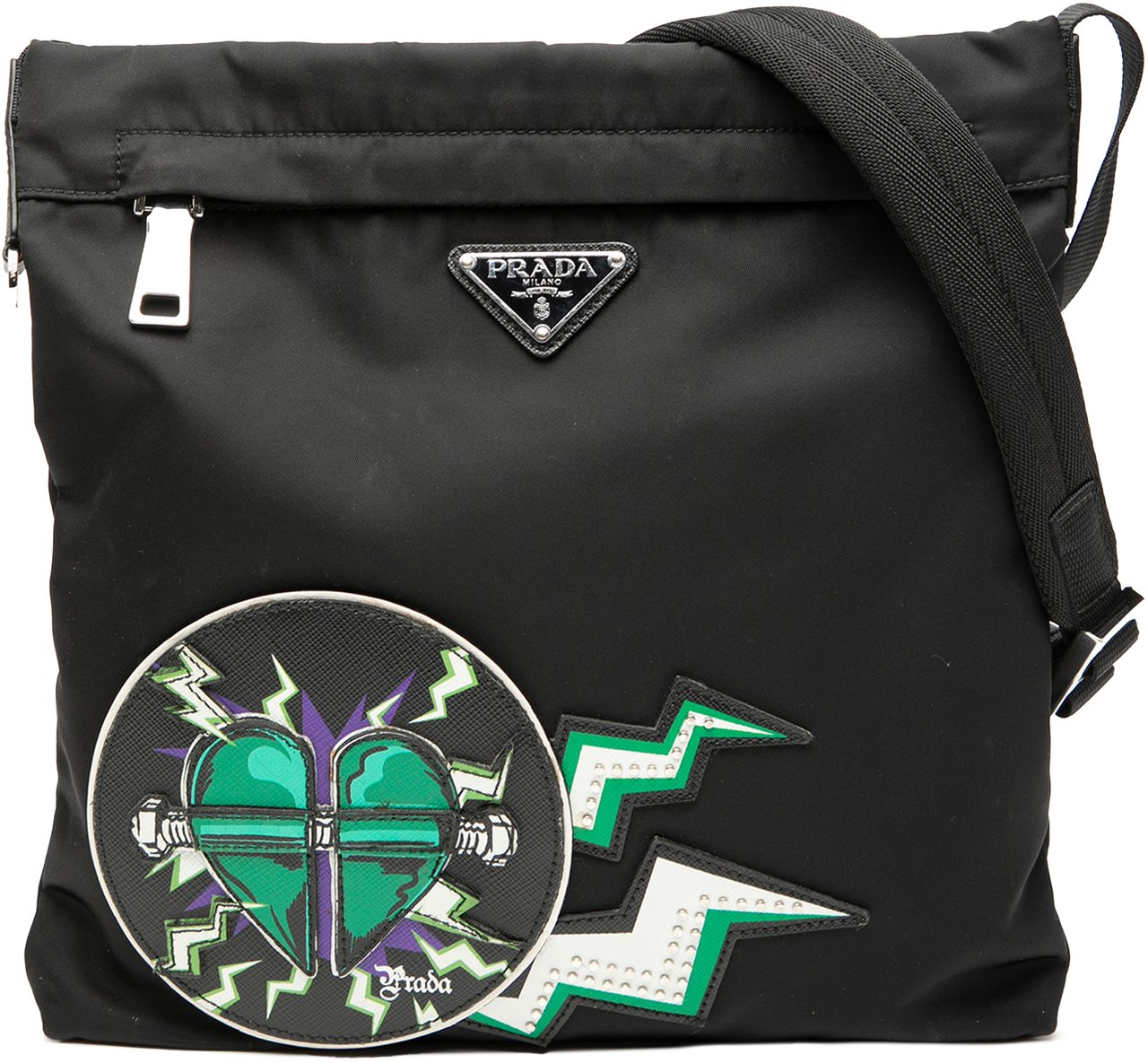 Prada Universal Studios Tessuto Montagna Frankenstein Print Crossbody Zwart