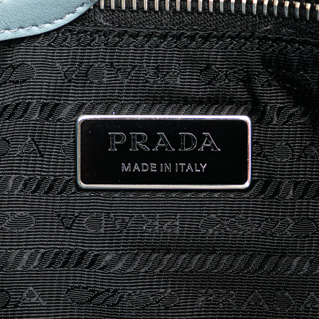 Prada Spugna Logo Terrycloth Tote Blauw
