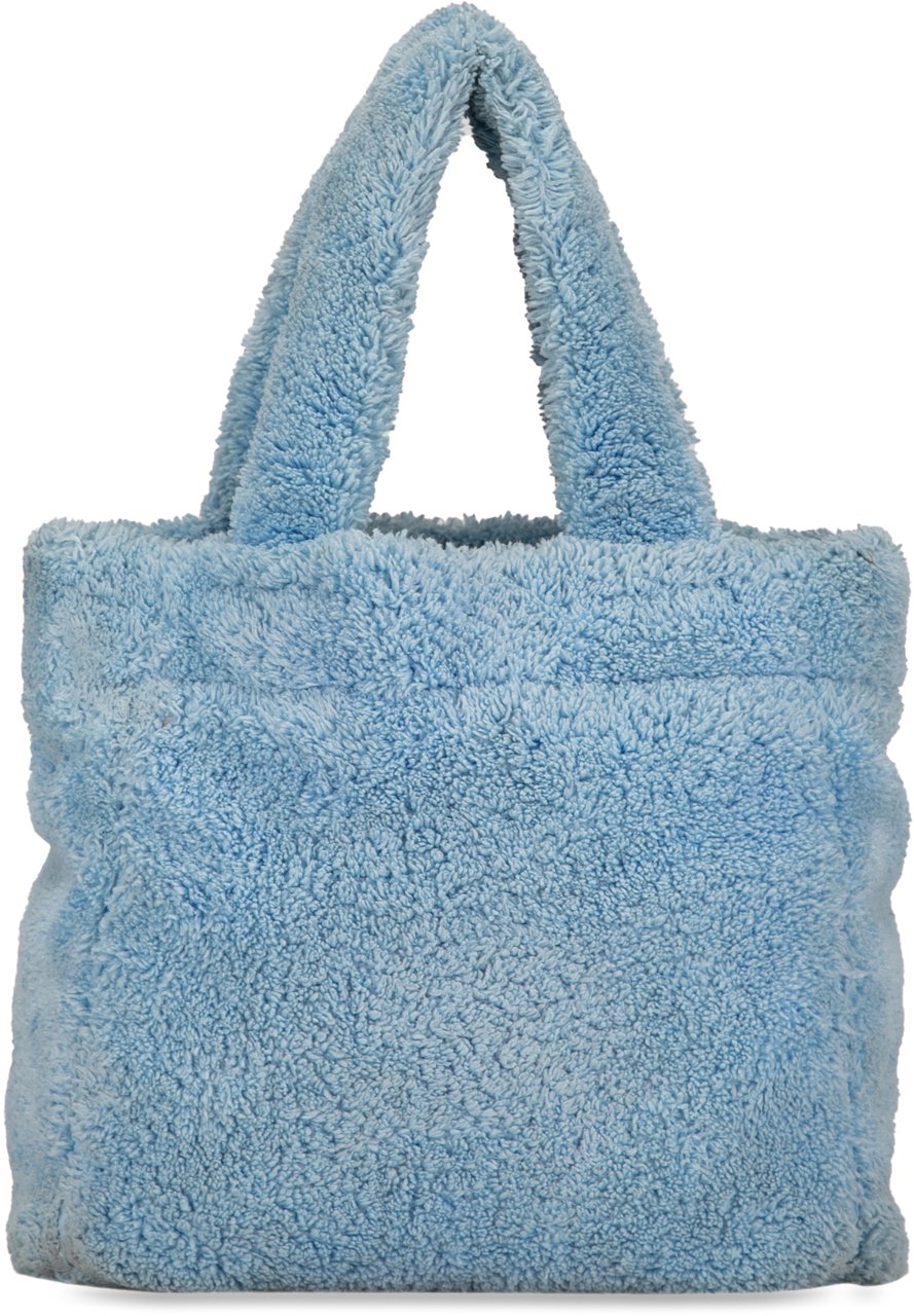 Prada Spugna Logo Terrycloth Tote Blauw