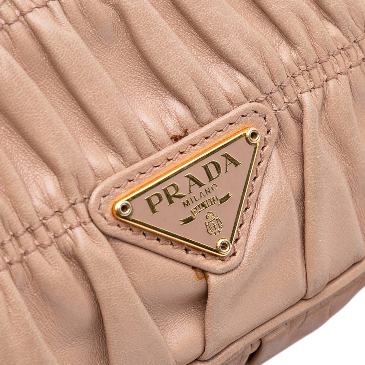 Prada Nappa Gaufre Resin Chain Shoulder Bag Bruin