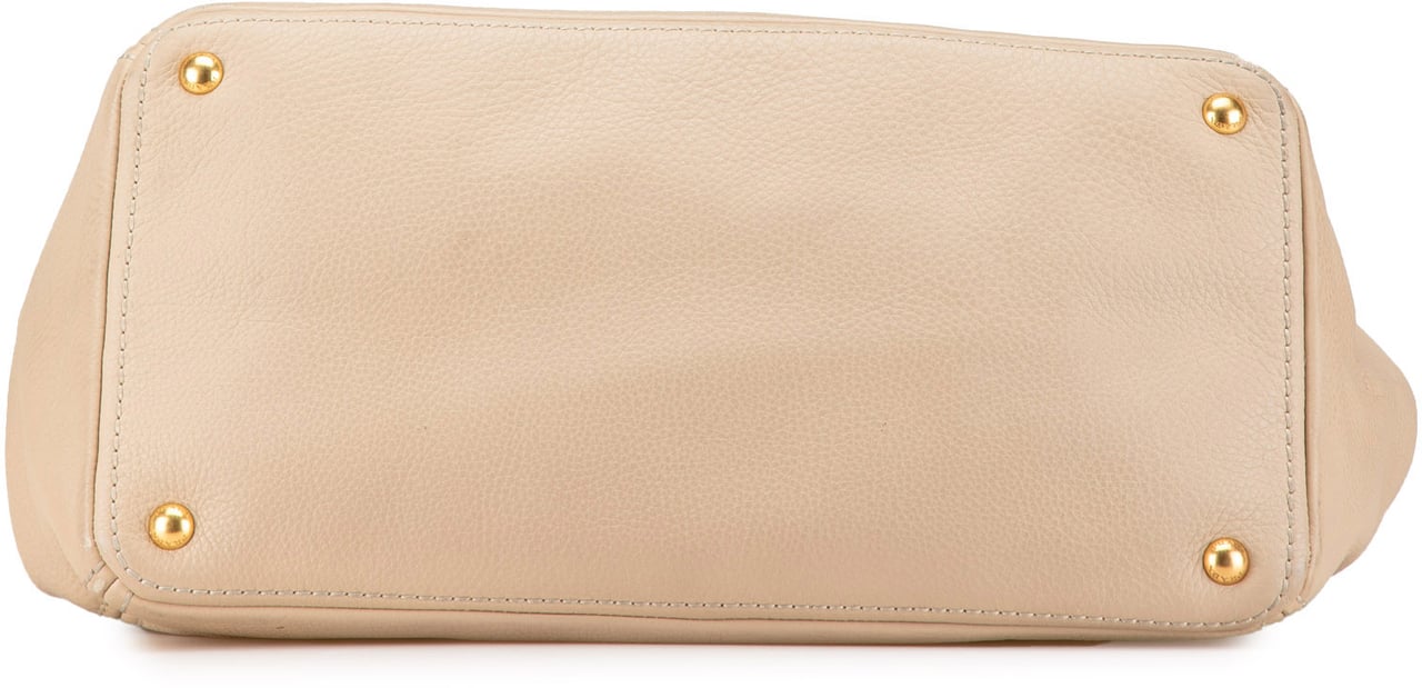 Prada Vitello Daino Open Convertible Tote Bruin