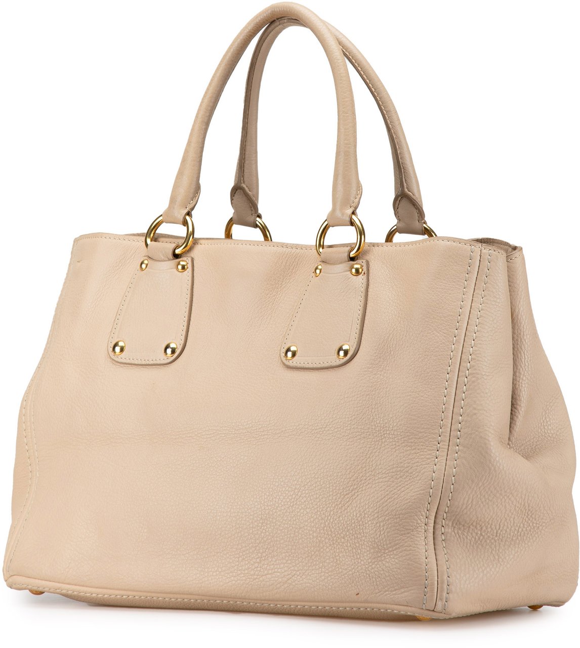 Prada Vitello Daino Open Convertible Tote Bruin