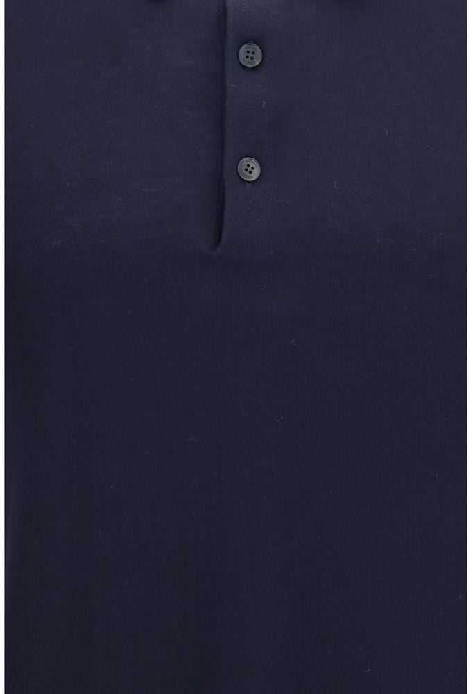 Premiata Blue Cotton Polo Shirt Blauw