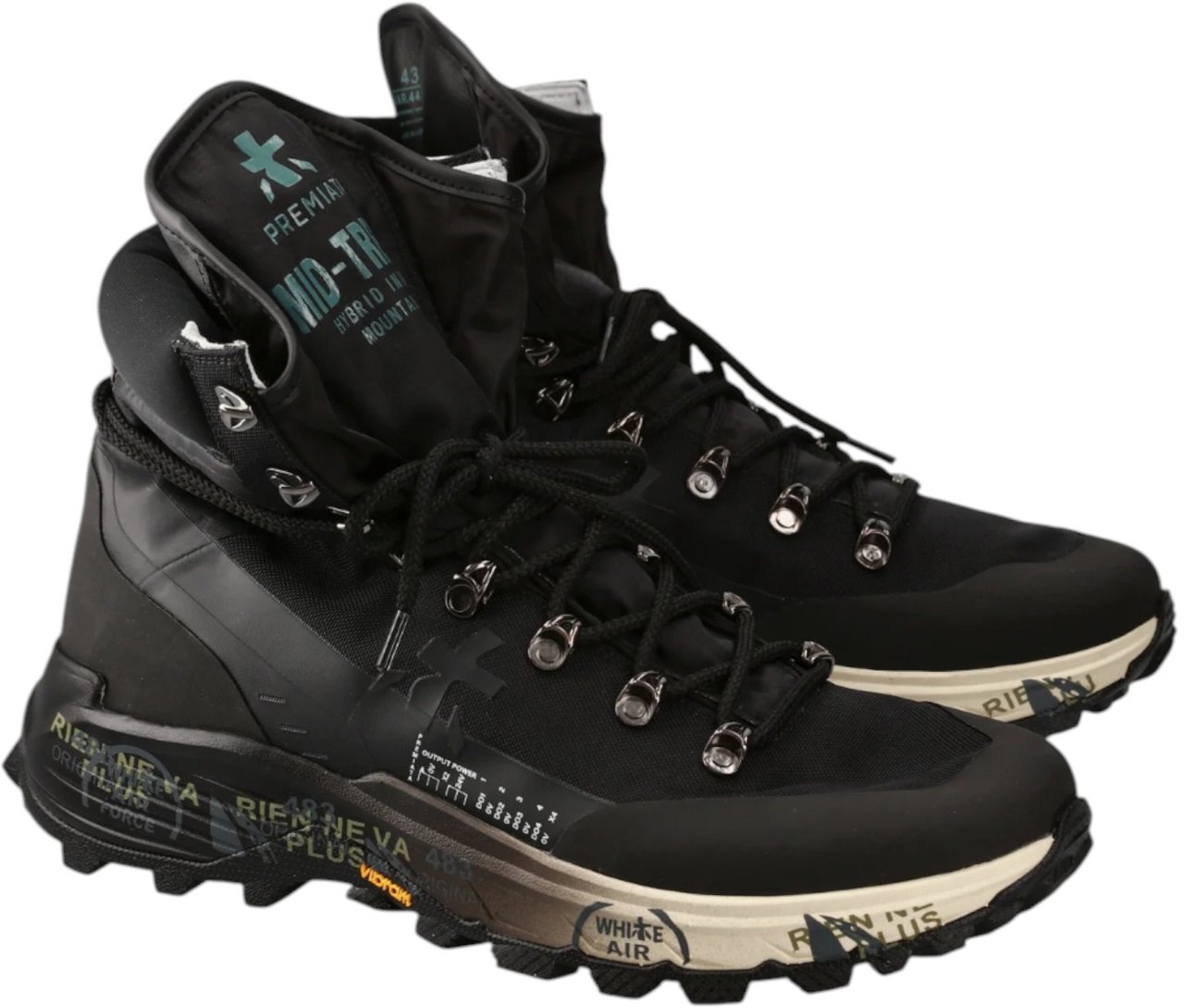 Premiata Baskets montantes Midtreck noir semelle dégradée vibram Premiata Homme MID-442 Zwart