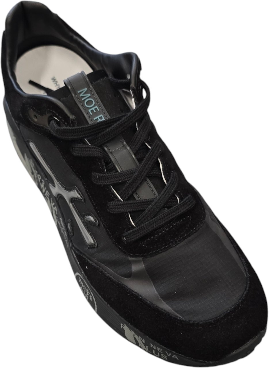 Premiata Baskets Moe Run nylon suède semelle full noir Premiata Homme 6445 Zwart