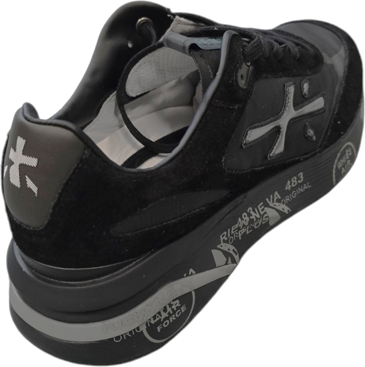 Premiata Baskets Moe Run nylon suède semelle full noir Premiata Homme 6445 Zwart