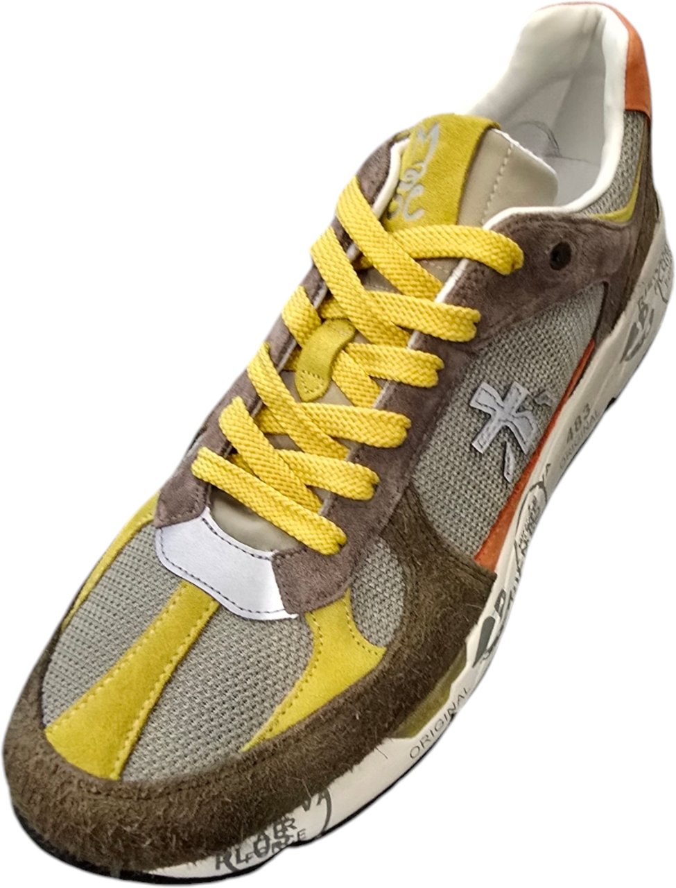 Premiata Baskets Mase suède taupe mesh vert lacets jaune Premiata Homme M-7867 Divers