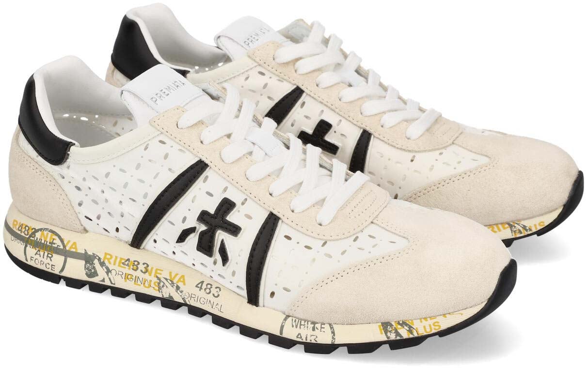 Premiata Baskets nylon perforé blanc logo spoiler noir Lucy Premiata Femme 7413 sneakers Divers