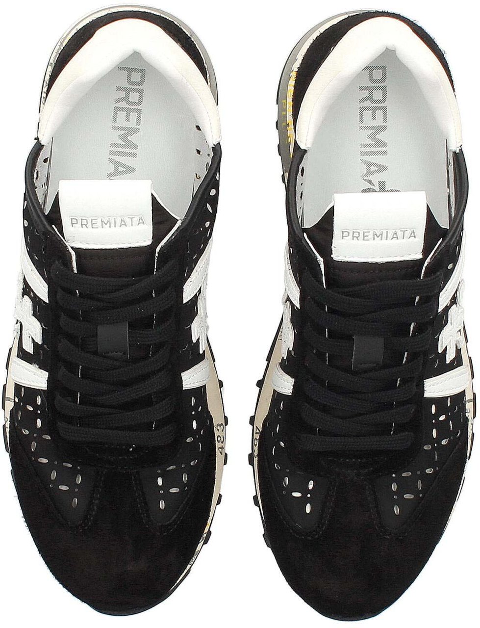 Premiata Baskets nylon noir spoiler logo cuir blanc Lucy Premiata Femme 7414 sneakers Divers