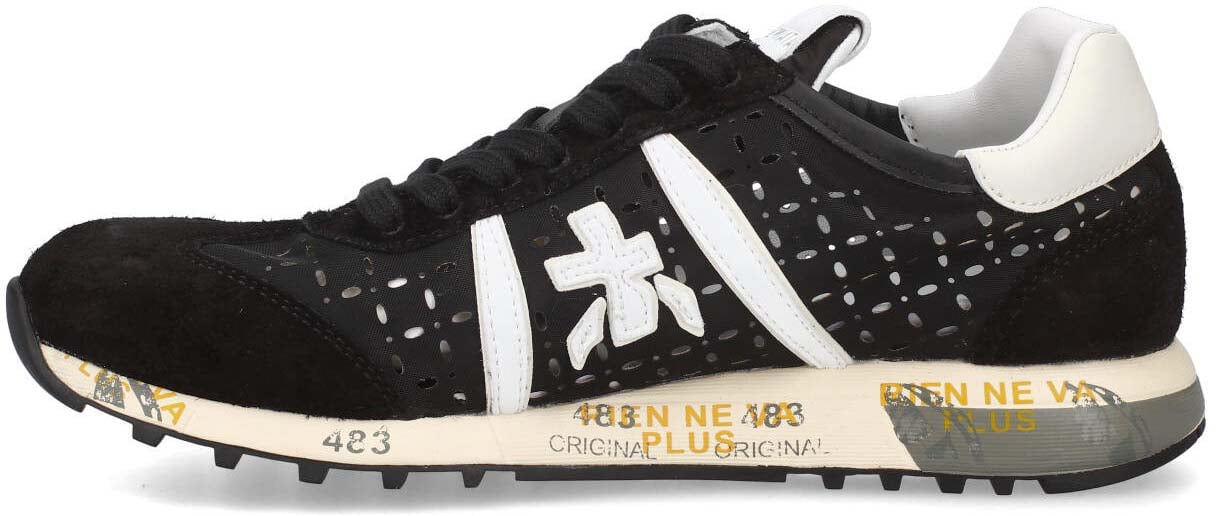 Premiata Baskets nylon noir spoiler logo cuir blanc Lucy Premiata Femme 7414 sneakers Divers