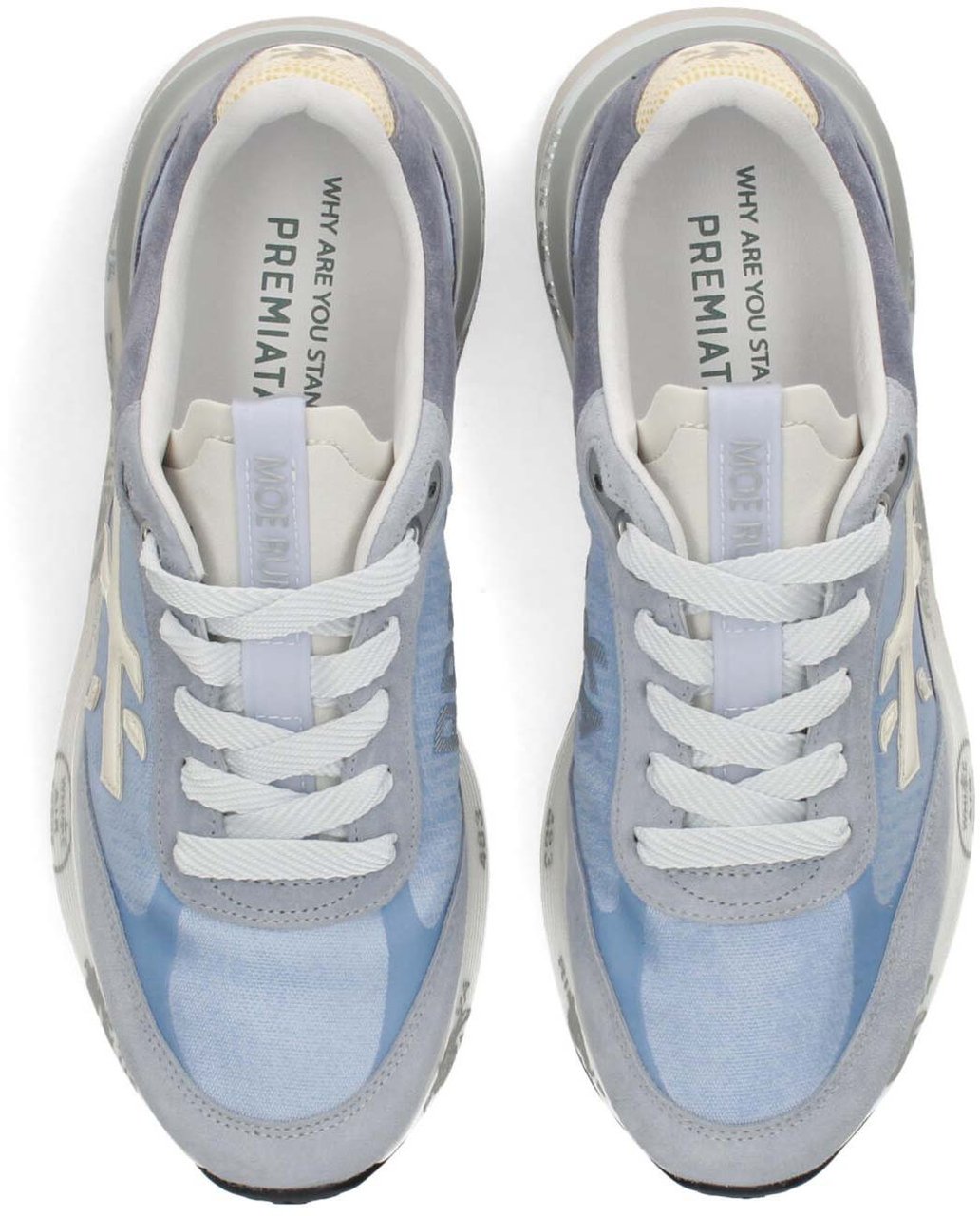 Premiata Baskets Moerund nylon bleu ciel suède ciel logo écru Premiata Femme 8082 sneakers Divers