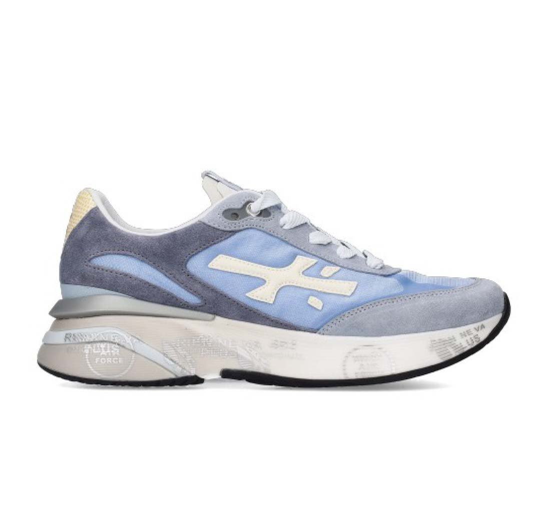 Premiata Baskets Moerund nylon bleu ciel suède ciel logo écru Premiata Femme 8082 sneakers Divers