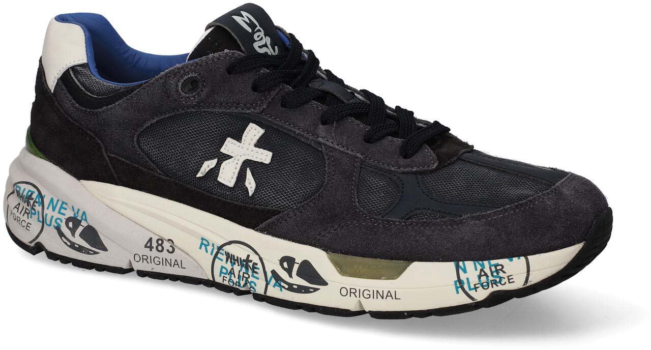 Premiata Baskets Mase toile cuir bleu délavé spoiler blanc Premiata Homme 8014 sneakers Divers