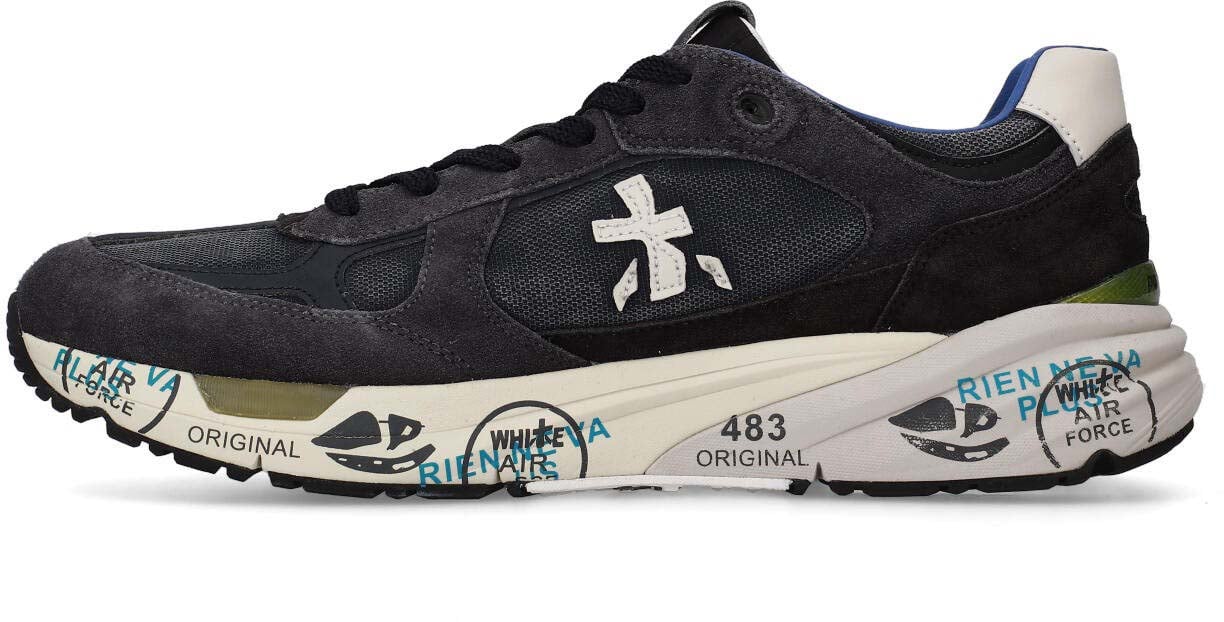 Premiata Baskets Mase toile cuir bleu délavé spoiler blanc Premiata Homme 8014 sneakers Divers