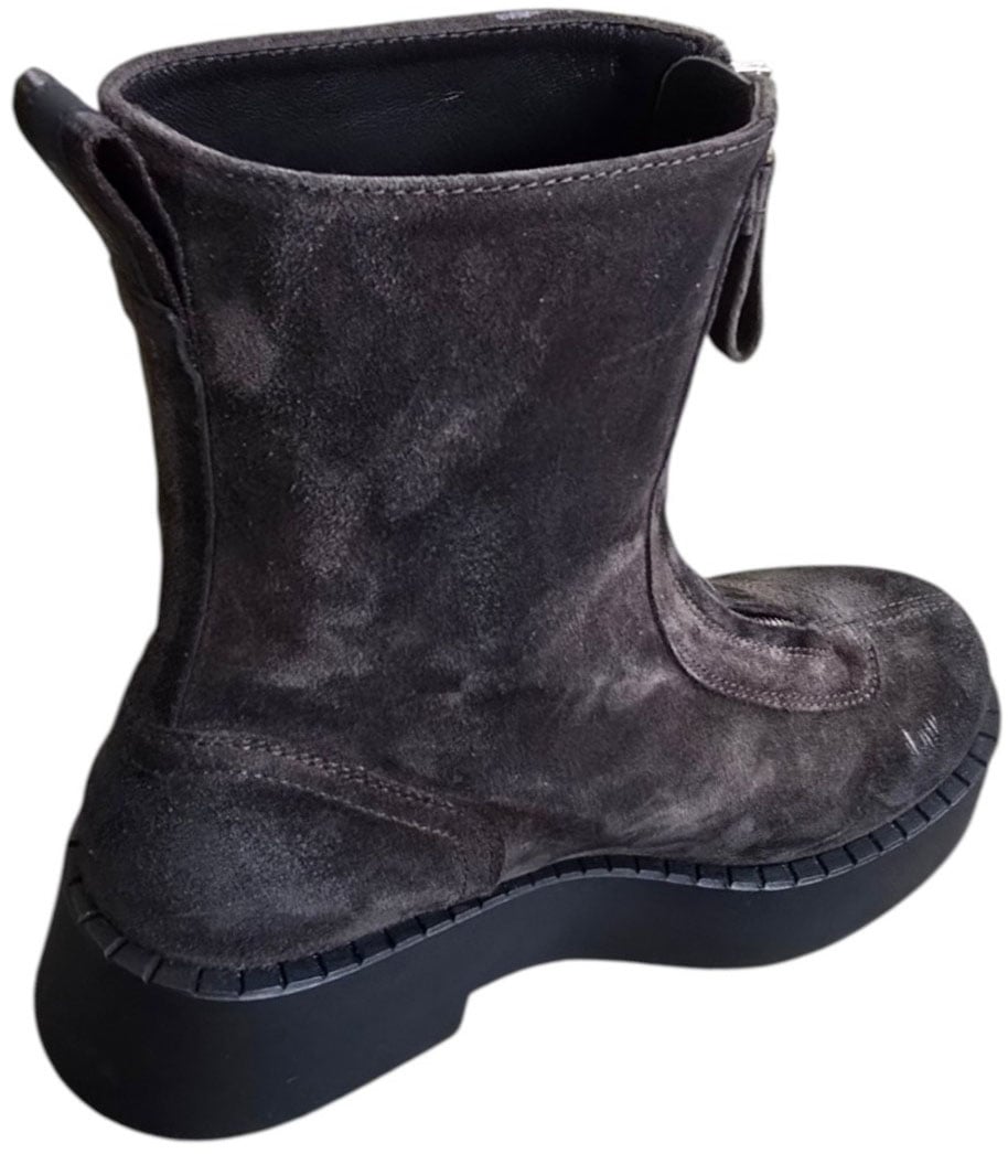 Premiata Bottines plateau suède vieilli choco zip avant Premiata Femme M7144 Divers