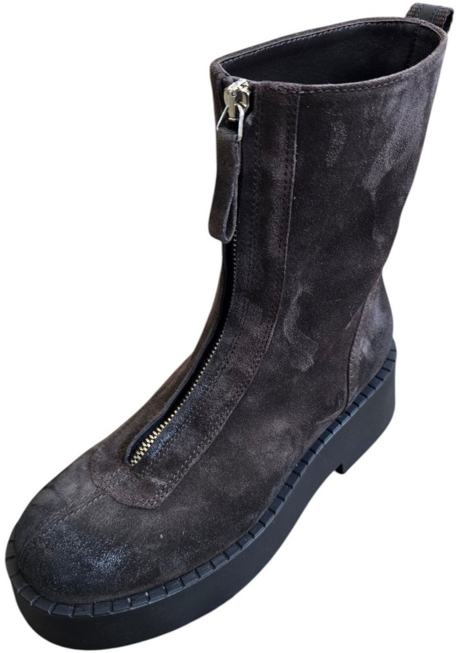 Premiata Bottines plateau suède vieilli choco zip avant Premiata Femme M7144 Divers