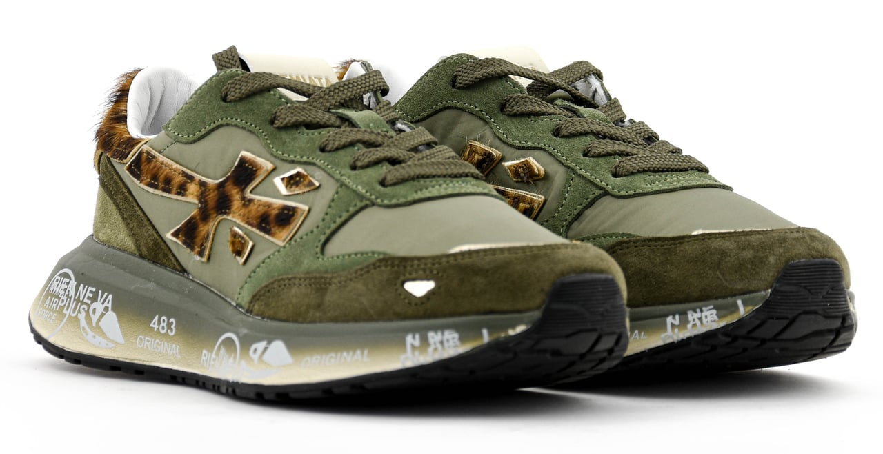 Premiata Lauryn Sneaker Kaki Leopard Groen