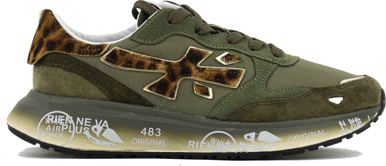 Premiata Lauryn Sneaker Kaki Leopard Groen