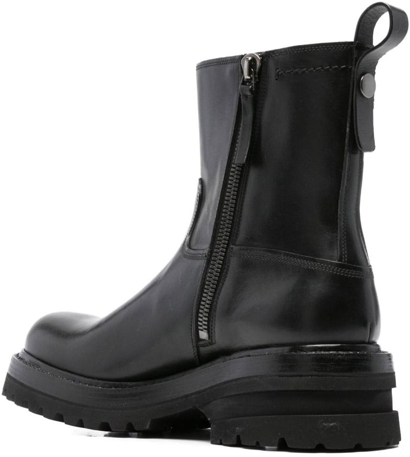 Premiata Black Leather Boots Zwart