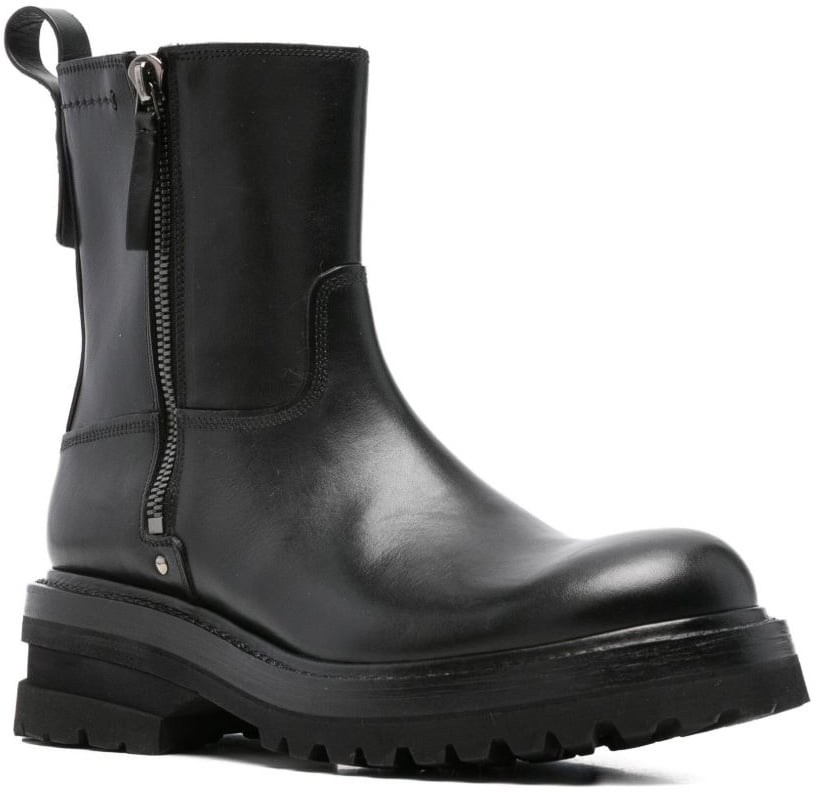 Premiata Black Leather Boots Zwart