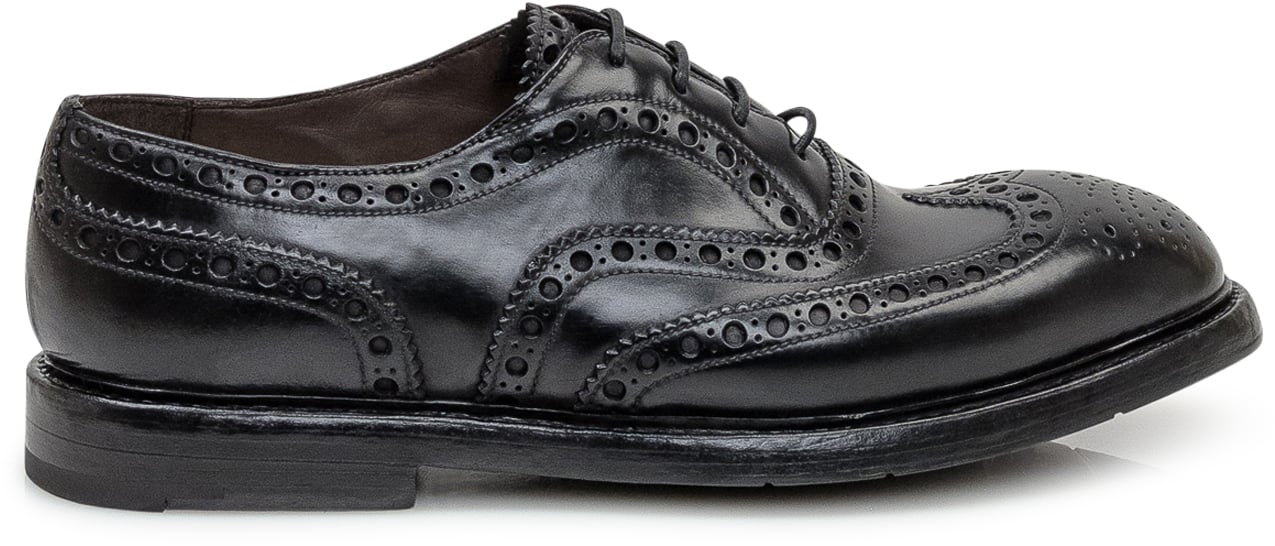 Premiata Premiata Stringate Brogue in Pelle Nera Zwart