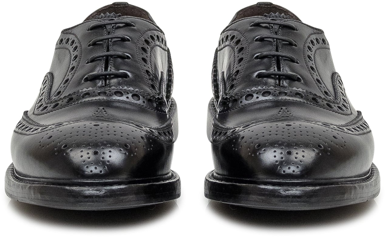 Premiata Premiata Stringate Brogue in Pelle Nera Zwart