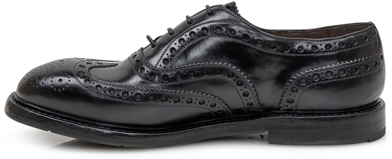 Premiata Premiata Stringate Brogue in Pelle Nera Zwart