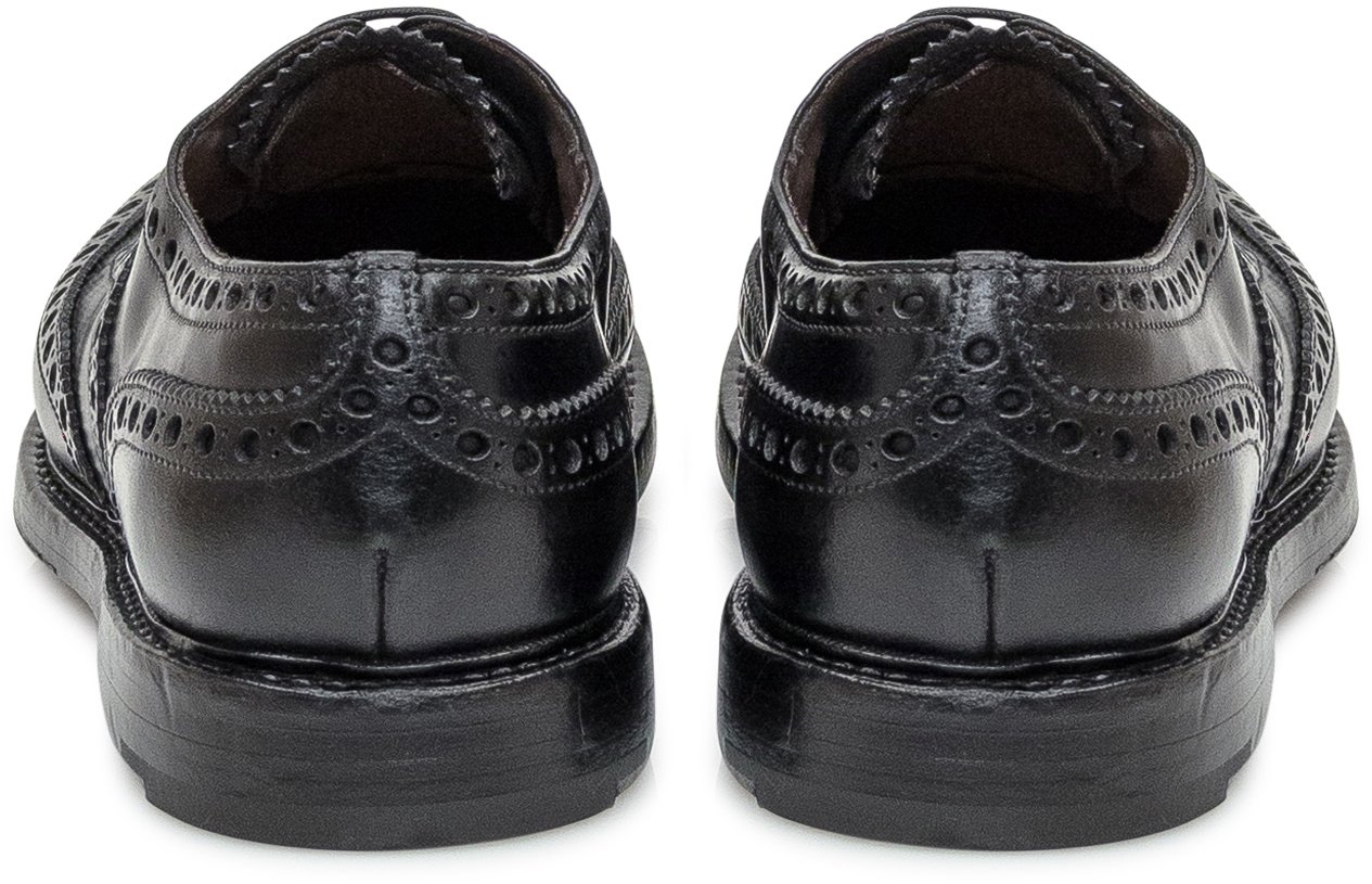 Premiata Premiata Stringate Brogue in Pelle Nera Zwart